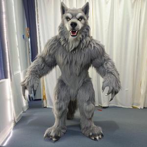 Shengye Custom Made High Quality Furry Animal Grey Wolf Mascot