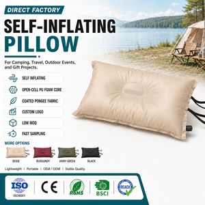 High Quality air Blow Inflatable Rectangular Pillow Neck Pillow Camping Travel Advertising Promotion