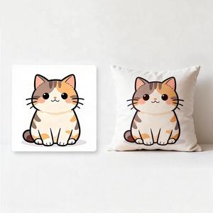 Custom Branded Logo Design Cotton Plush Square Promotional Cuddle Pillows With Custom Sizes Plush Cushion for Sofa