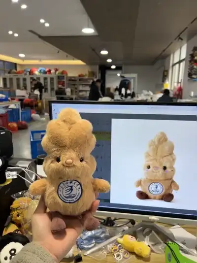 Logo Badge Custom Plush Keychain
