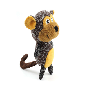 Wholesale Stuffed Plush Nylon Dog Chew Toy Monkey Animal Funny Pet Enrichment Toy with Squeaker