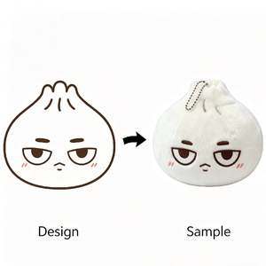 Grumpy Bun Plush Keychain Steamed Bun Charm
