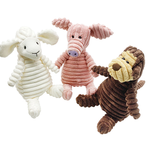 Wholesale Eco-Friendly Luxury Corduroy Animal-Shaped Dog Toys Squeaky Chew Bite Resistant Stuff Plush Pet Supply